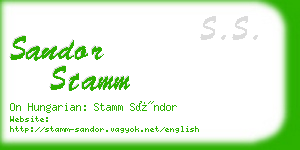 sandor stamm business card